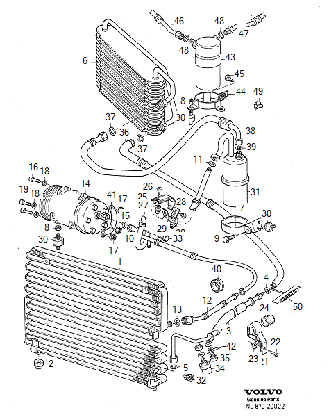 Air conditioning unit, with components, VOLVO-GR-20022