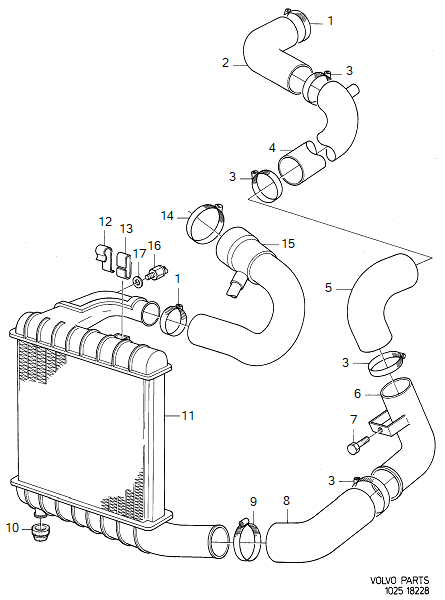 Air intake system, turbocharger, high pressure, VOLVO-GR-18228