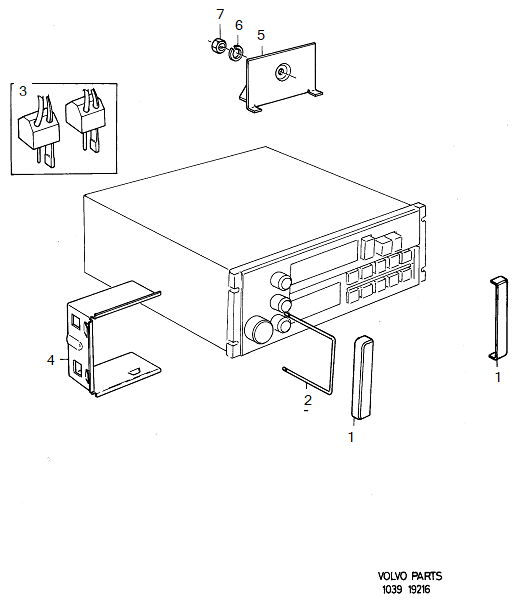 Audio system, mounting parts, VOLVO-GR-19216