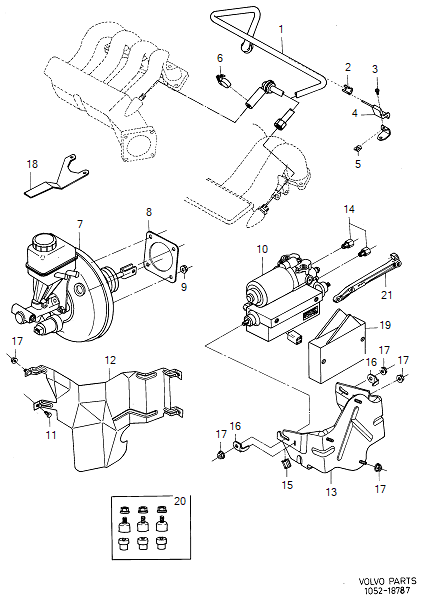Brake, complete assembly, R.H.D, ABS, 1993-, VOLVO-GR-18787
