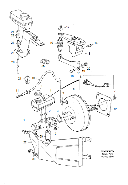 Brake, complete assembly, VOLVO-GR-20177