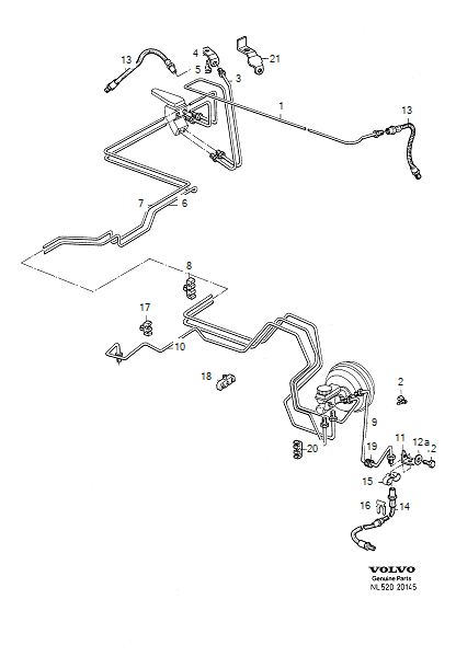 Przewody hamulcowe, CH -522847, VOLVO-GR-20145