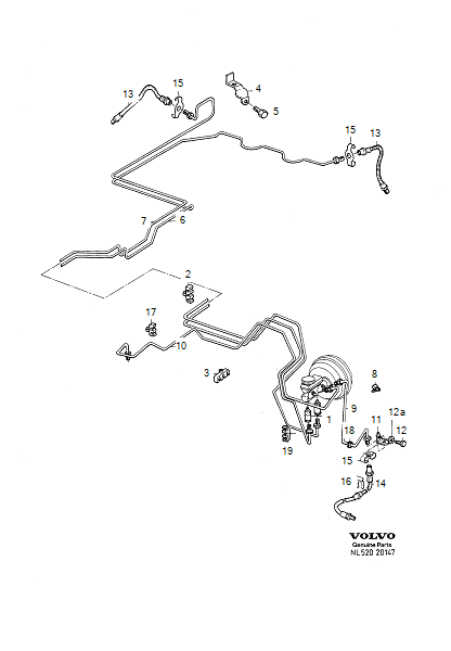 Przewody hamulcowe, CH 522848-, VOLVO-GR-20147