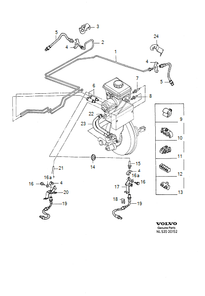 Przewody hamulcowe, L.H.D, ABS, 1993-, VOLVO-GR-20152