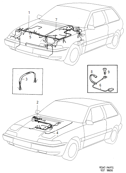 Wiring harness engine compartment, -1989, VOLVO-GR-18600