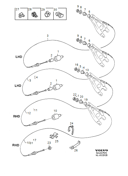 Clutch cable, VOLVO-GR-20128