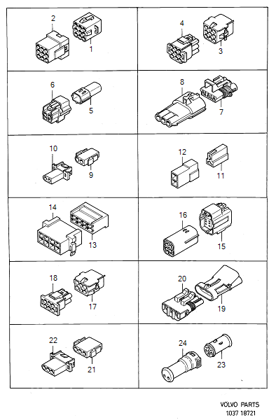 Connectors and cable terminals, VOLVO-GR-18721