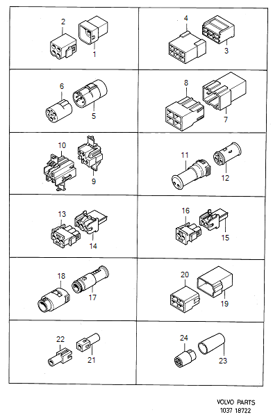 Connectors and cable terminals, VOLVO-GR-18722