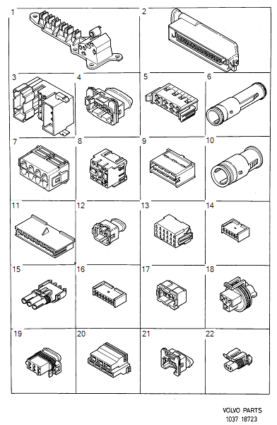 Connectors and cable terminals, VOLVO-GR-18723