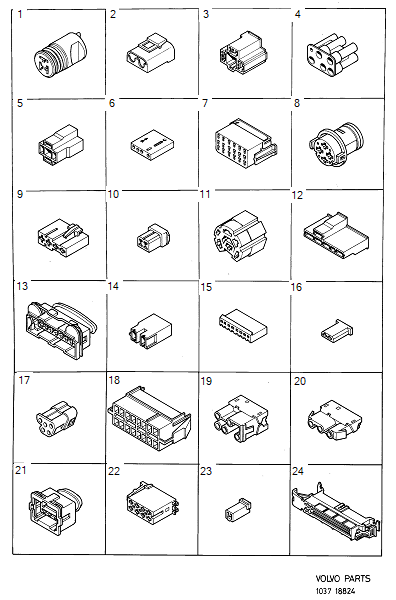 Connectors and cable terminals, VOLVO-GR-18824