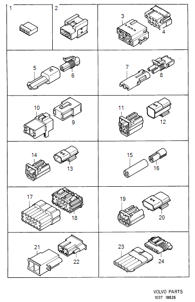 Connectors and cable terminals, VOLVO-GR-18826