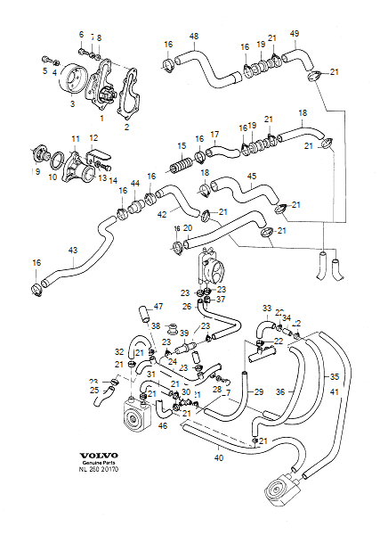 Cooling system, engine and related parts, CH-551749, VOLVO-GR-20170