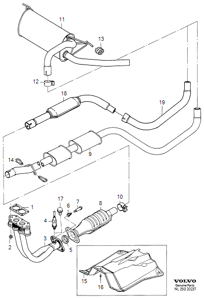 Exhaust system, B20F, VOLVO-GR-20237
