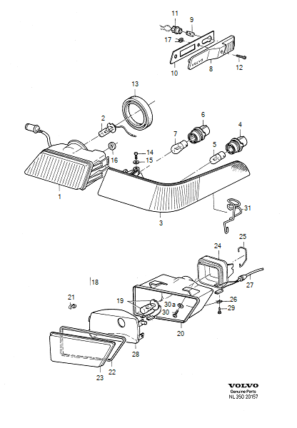 Turn signal light, fog light, marker lights, VOLVO-GR-20157