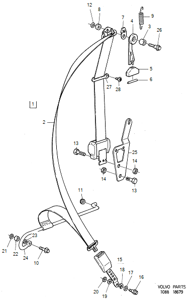 front seat belt, -1993
