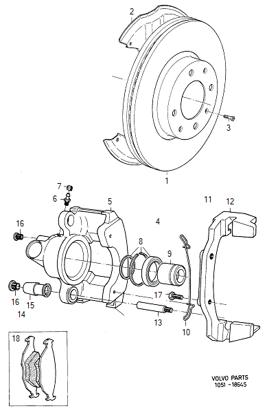 Front wheel brake, ventilated disc