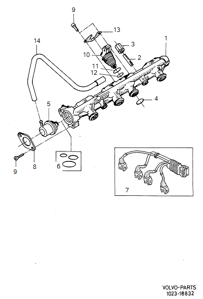 Fuel pressure pipes with fittings, B20F