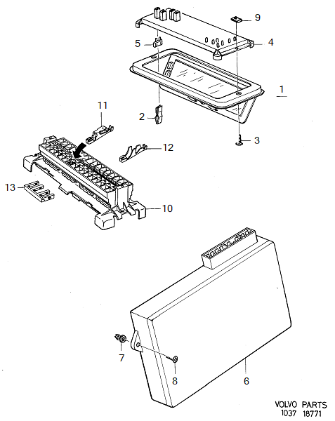 Electric control unit, fuse box, VOLVO-GR-18771