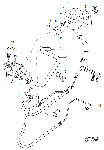 hoses, servo steering, 1993-, EXC A.C.