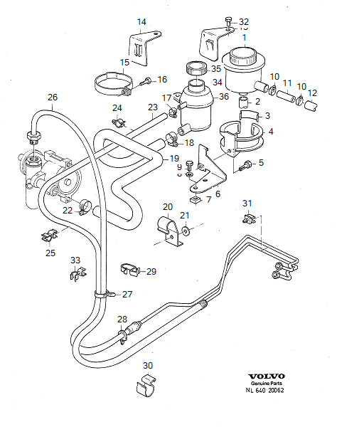 without cooling pipe, hoses, servo steering, -1992