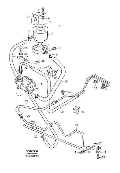 hoses, with cooling pipe, servo steering, -1992, EXC A.C