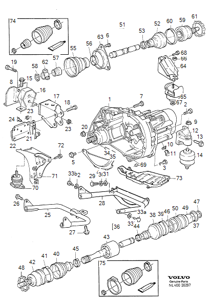 Power transmission, with mounting parts,MAN.TRANS
